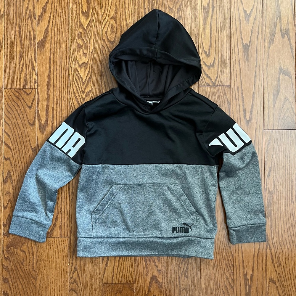 Puma Kids Two-Tone Black and Gray Hoodie